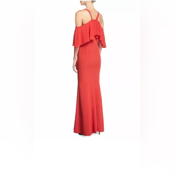NWT JayGodfrey Ruffled Cold Shoulder  Gown - Picture 2 of 6